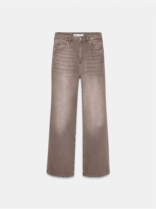 Vaqueros de denim de algodón de tiro alto y pernera ancha dilvin - Kiabi Vaqueros de denim de algodón de tiro alto y pernera ancha dilvin - Kiabi