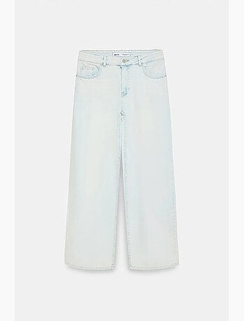 Vaqueros de denim de algodón de tiro bajo y pernera ancha dilvin