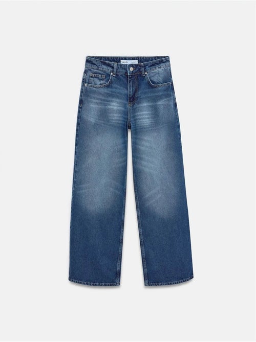 Vaqueros de denim de algodón de tiro bajo y pernera ancha dilvin - Kiabi Vaqueros de denim de algodón de tiro bajo y pernera ancha dilvin - Kiabi