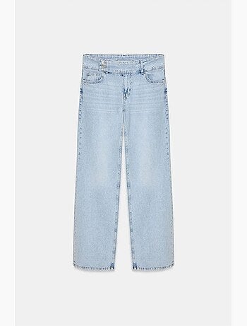 Vaqueros de denim de algodón de tiro medio y pernera ancha dilvin