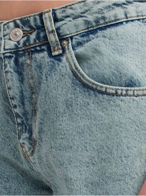Vaqueros de denim de algodón de tiro medio y pernera recta dilvin - Kiabi Vaqueros de denim de algodón de tiro medio y pernera recta dilvin - Kiabi