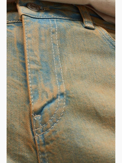 Vaqueros de denim de algodón de tiro medio y pernera recta dilvin - Kiabi Vaqueros de denim de algodón de tiro medio y pernera recta dilvin - Kiabi