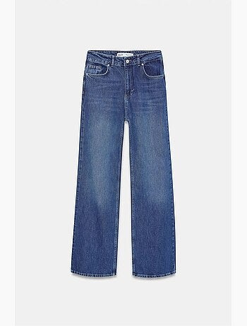 Vaqueros de denim de pernera ancha y tiro alto dilvin