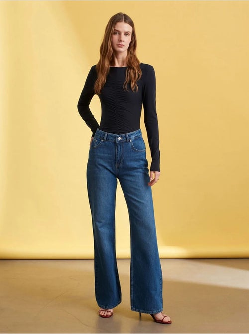 Vaqueros de denim de pernera ancha y tiro alto dilvin - Kiabi Vaqueros de denim de pernera ancha y tiro alto dilvin - Kiabi