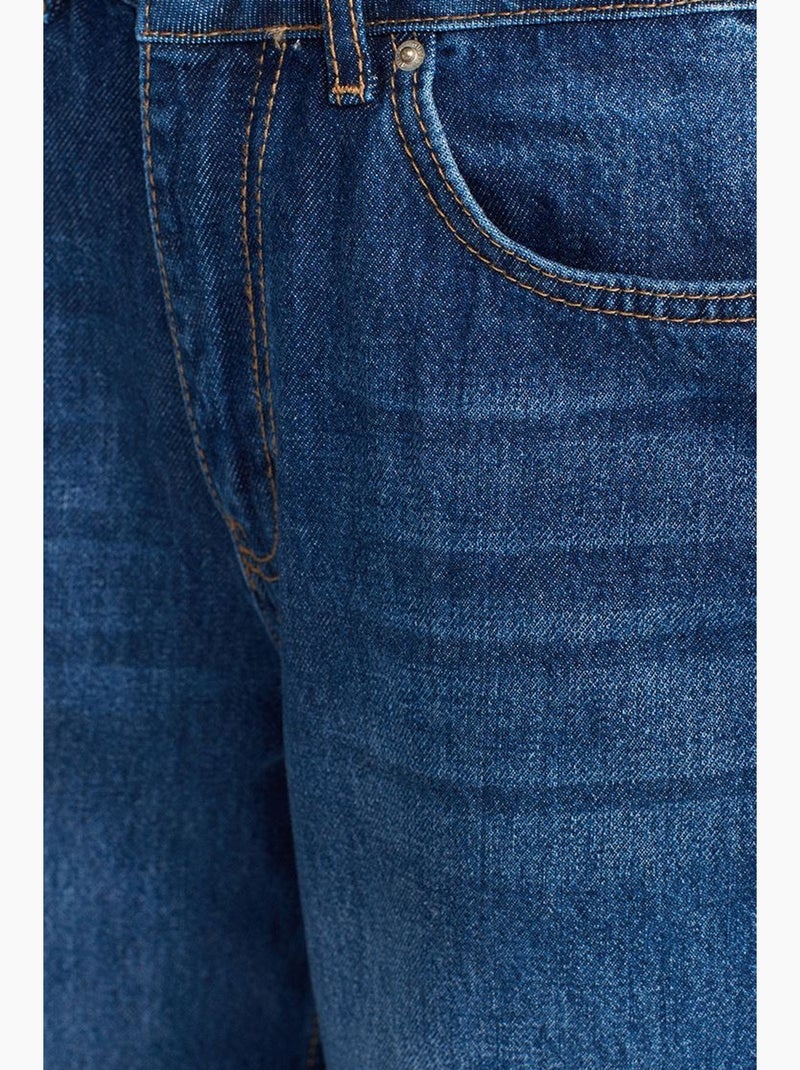 Vaqueros de denim de tiro alto y pernera ancha dilvin Azul zafiro - Kiabi
