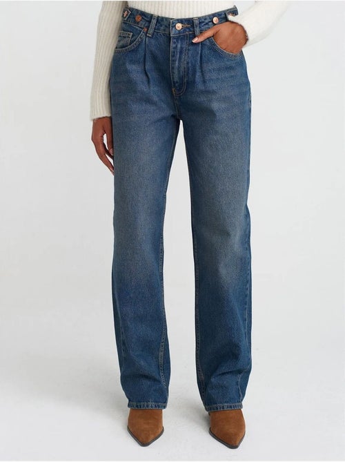 Vaqueros de denim de tiro alto y pernera ancha dilvin - Kiabi Vaqueros de denim de tiro alto y pernera ancha dilvin - Kiabi