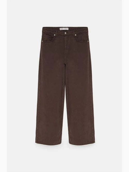 Vaqueros de denim de tiro alto y pernera ancha dilvin - Kiabi Vaqueros de denim de tiro alto y pernera ancha dilvin - Kiabi