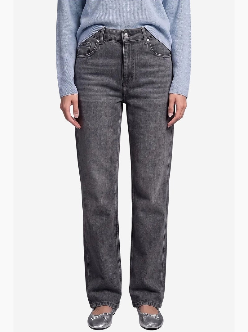 Vaqueros de mujer dilvin Gris negro - Kiabi