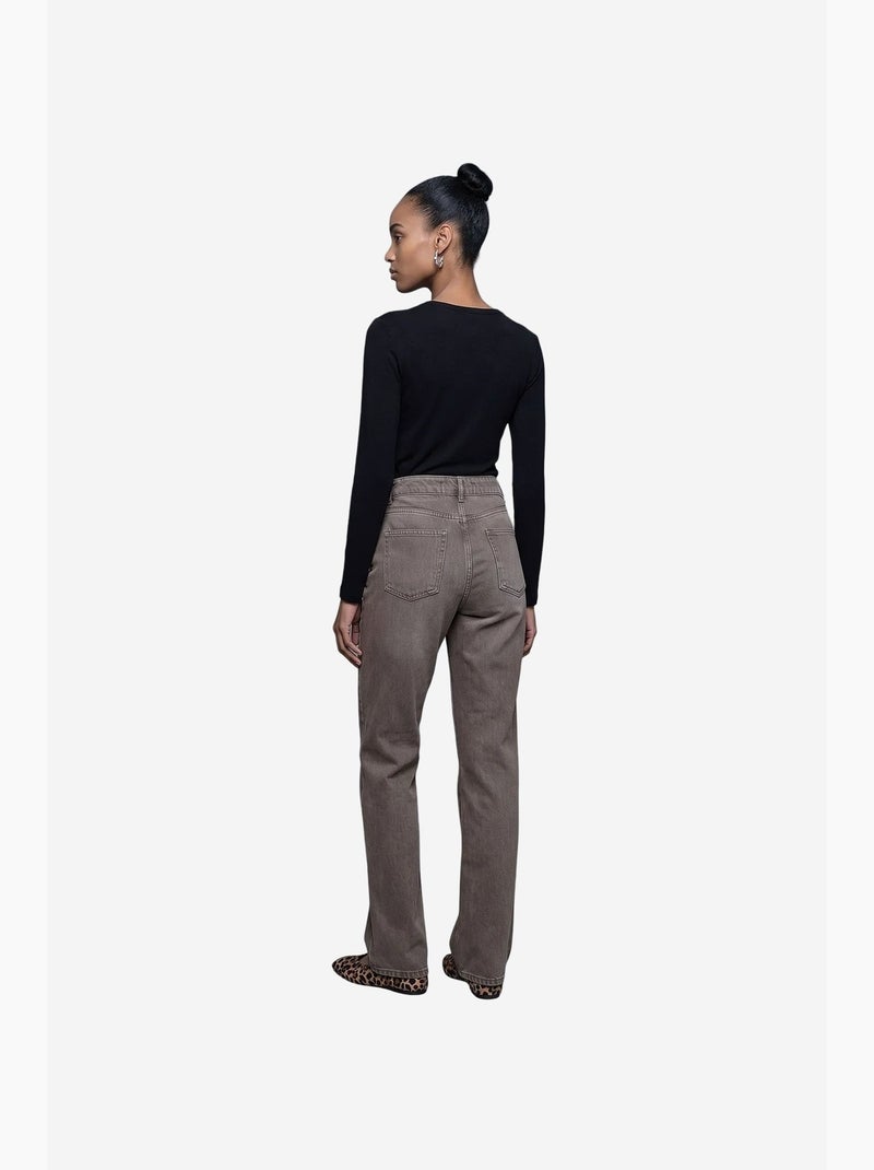 Vaqueros de mujer dilvin Taupe - Kiabi