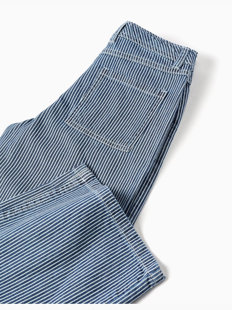 Vaqueros de pierna ancha a rayas Azul Azul - Kiabi