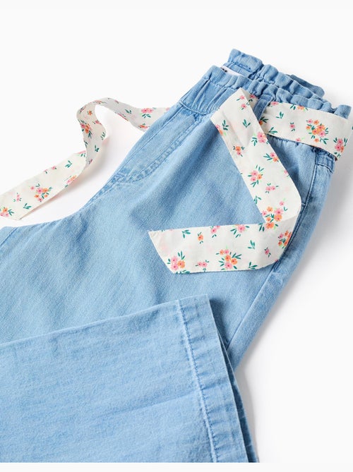 Vaqueros de pierna ancha con cinturón floral - Kiabi Vaqueros de pierna ancha con cinturón floral - Kiabi