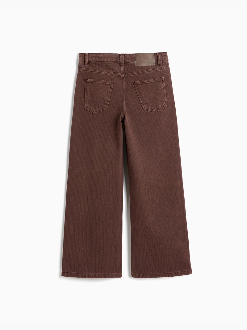 Vaqueros de pierna ancha con clavos, mo fashion Marrón - Kiabi