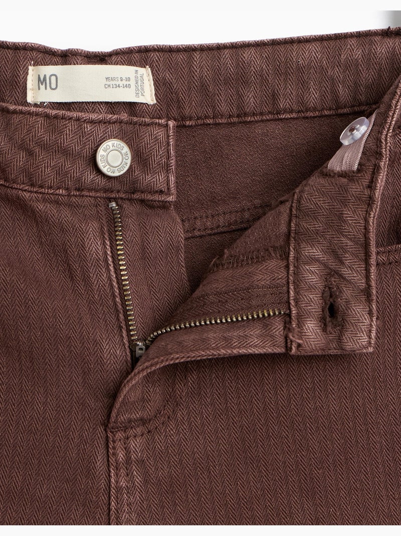 Vaqueros de pierna ancha con clavos, mo fashion Marrón - Kiabi