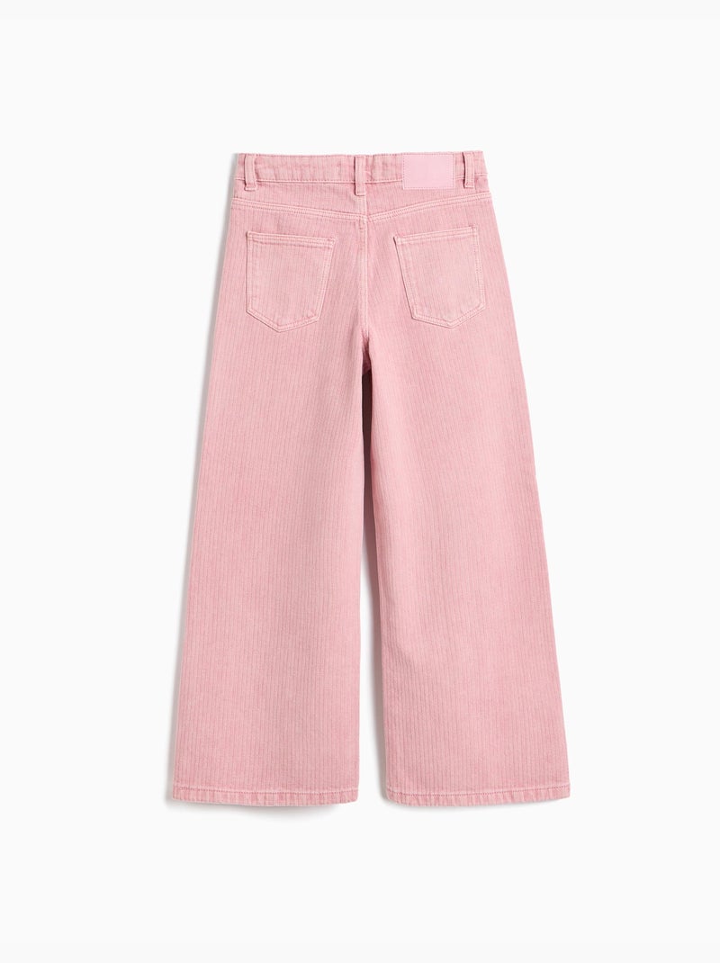 Vaqueros de pierna ancha con clavos, mo fashion Rosa - Kiabi