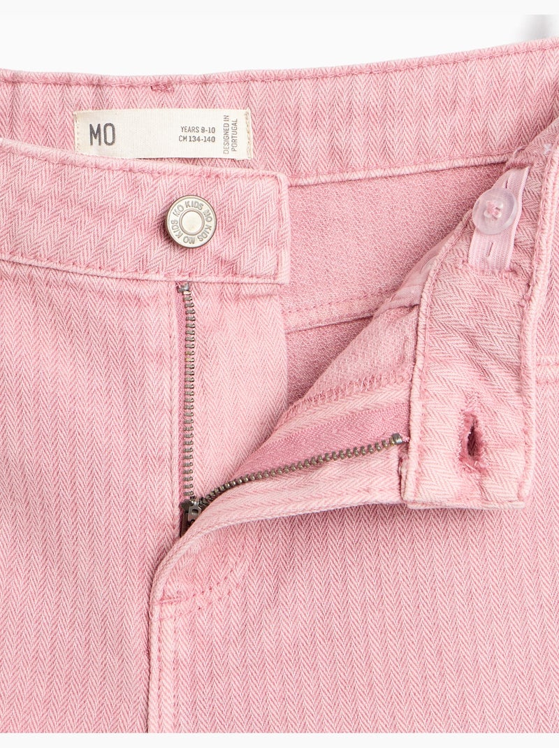 Vaqueros de pierna ancha con clavos, mo fashion Rosa - Kiabi