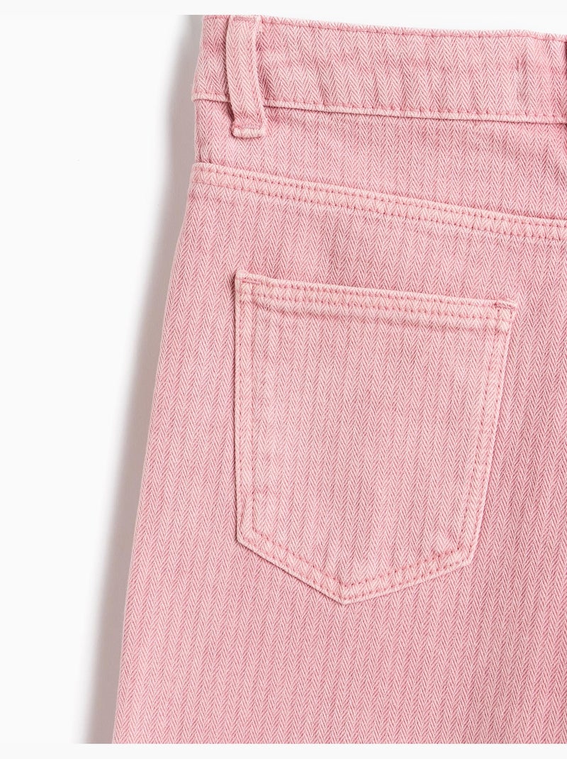Vaqueros de pierna ancha con clavos, mo fashion Rosa - Kiabi