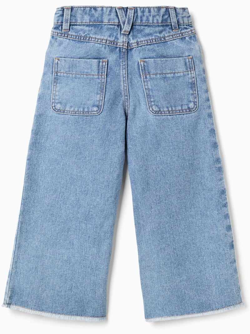 Vaqueros de pierna ancha con dobladillo deshilachado Azul Azul - Kiabi