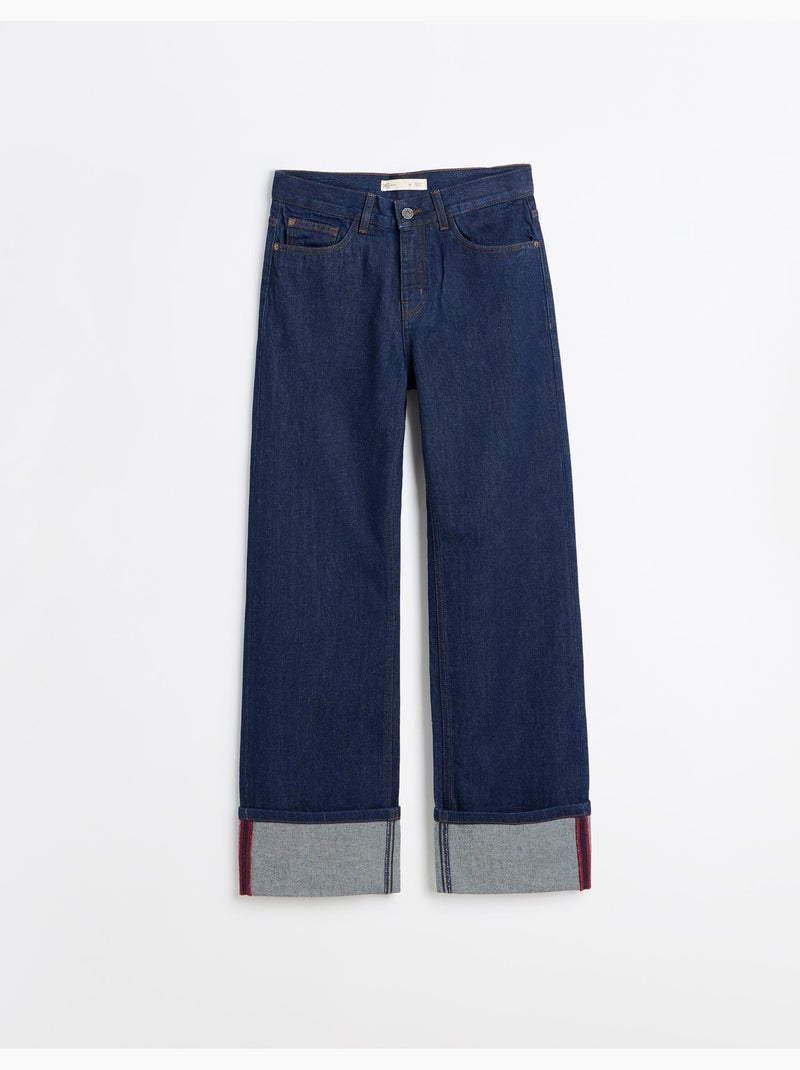 Vaqueros de pierna ancha con pliegues, mo fashion Azul - Kiabi