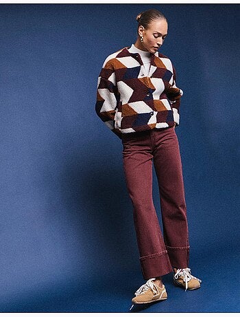 Vaqueros de pierna ancha con pliegues, mo fashion