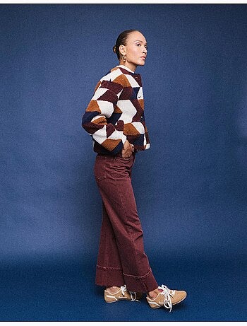 Vaqueros de pierna ancha con pliegues, mo fashion