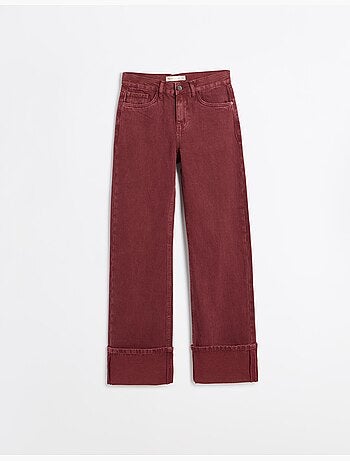 Vaqueros de pierna ancha con pliegues, mo fashion