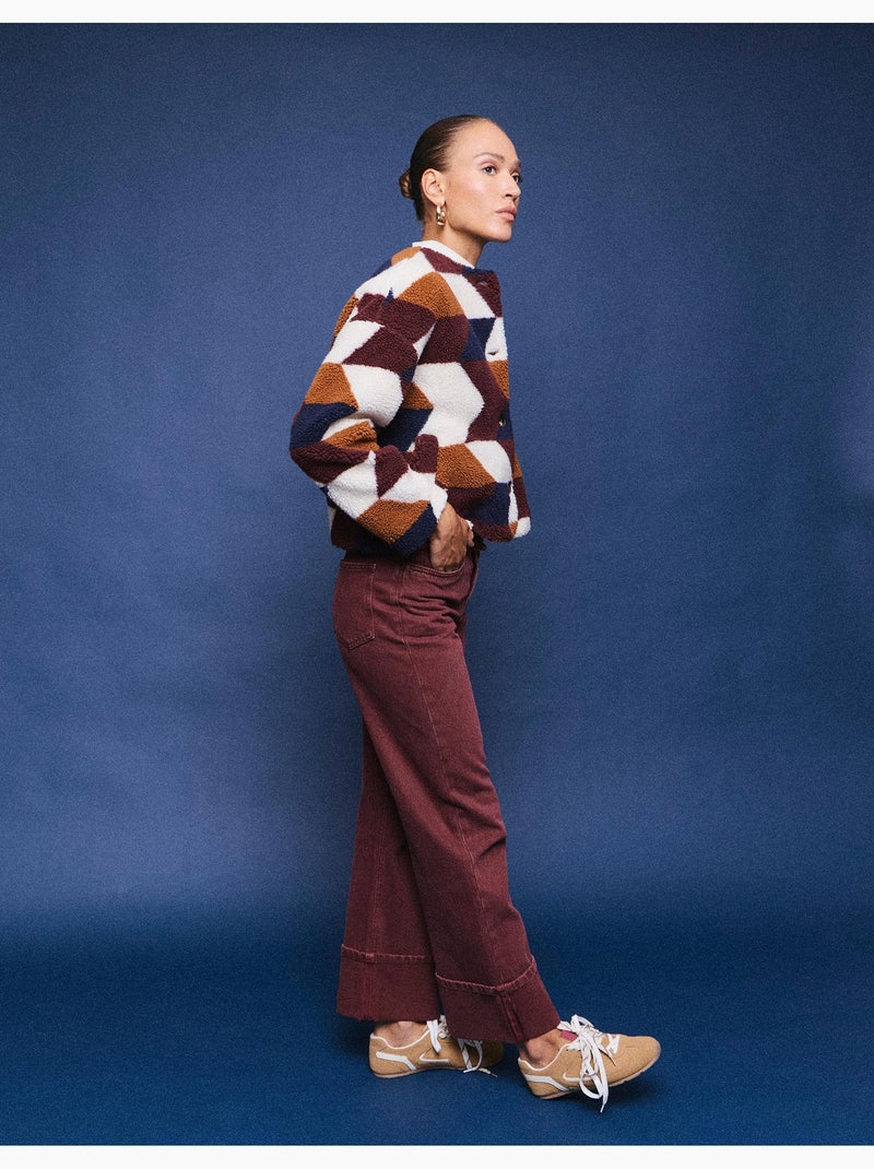 Vaqueros de pierna ancha con pliegues, mo fashion Rojo - Kiabi