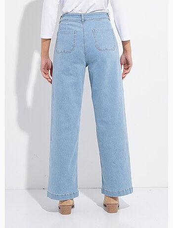 Vaqueros de pierna ancha de denim extra elástico con 4 bolsillos - Afibel