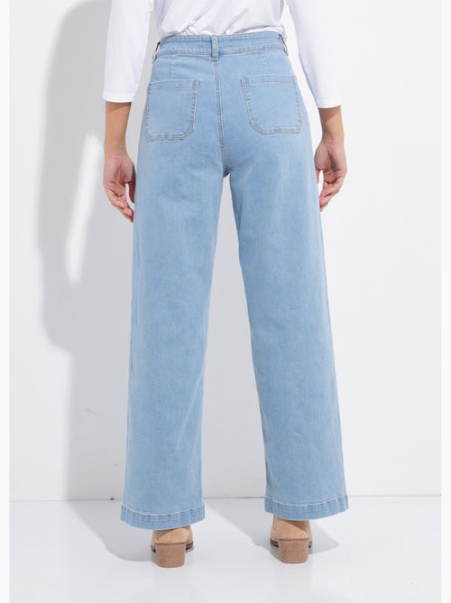 Vaqueros de pierna ancha de denim extra elástico con 4 bolsillos - Afibel - Kiabi