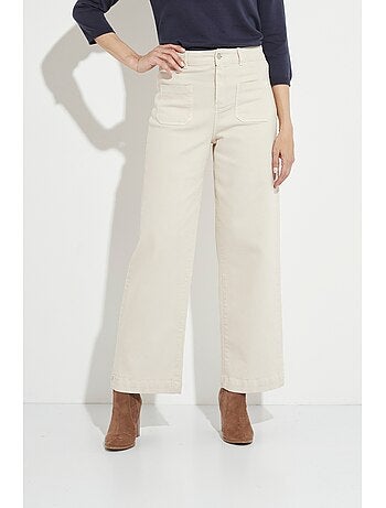 Vaqueros de pierna ancha de denim extra elástico con 4 bolsillos - Afibel