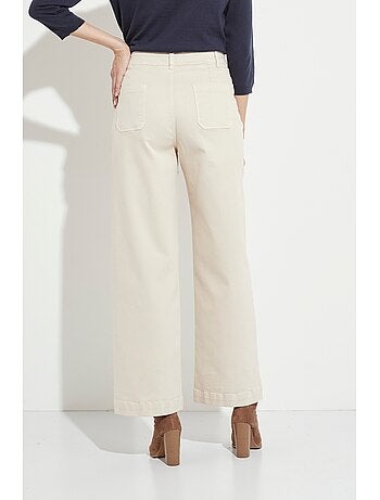 Vaqueros de pierna ancha de denim extra elástico con 4 bolsillos - Afibel