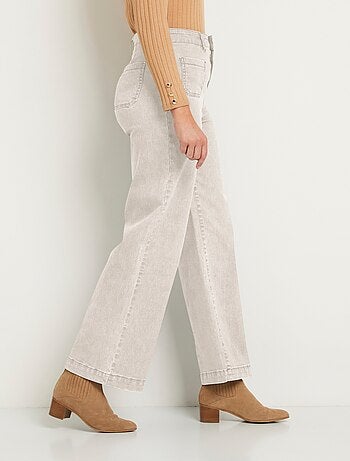 Vaqueros de pierna ancha de denim extra elástico con 4 bolsillos - Afibel