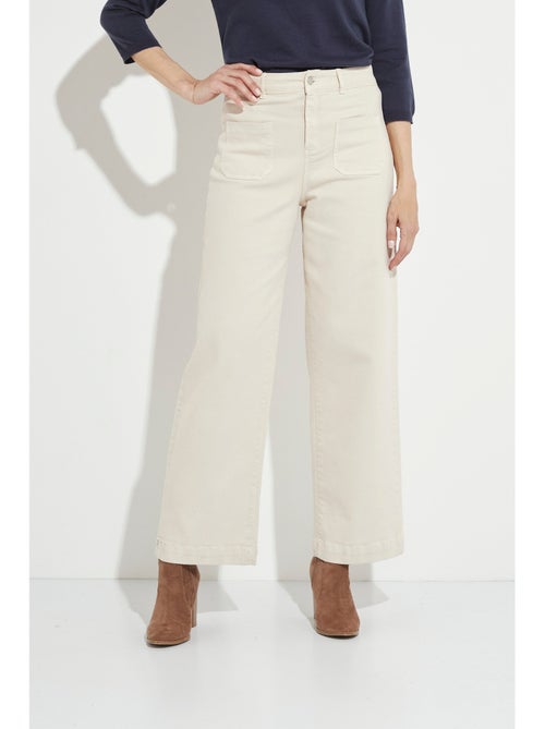 Vaqueros de pierna ancha de denim extra elástico con 4 bolsillos - Afibel - Kiabi