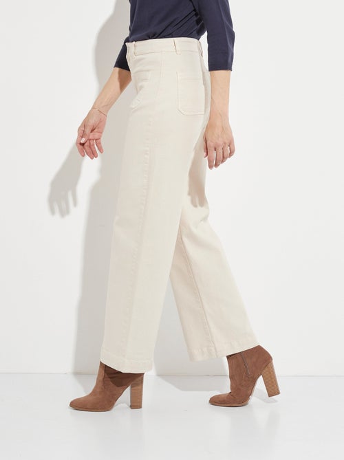 Vaqueros de pierna ancha de denim extra elástico con 4 bolsillos - Afibel - Kiabi