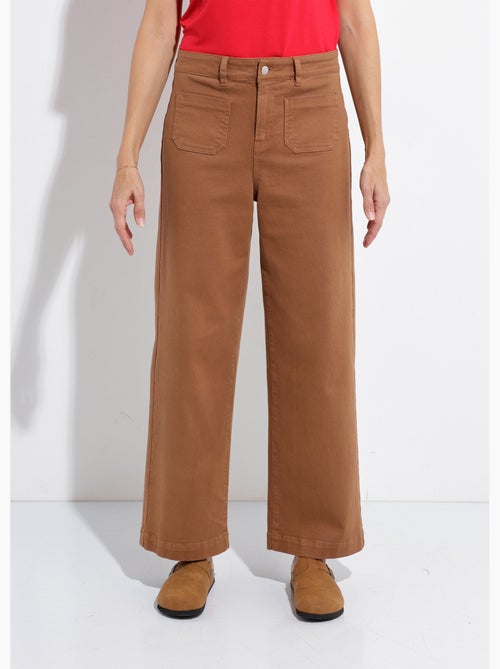 Vaqueros de pierna ancha de denim extra elástico con 4 bolsillos - Afibel - Kiabi