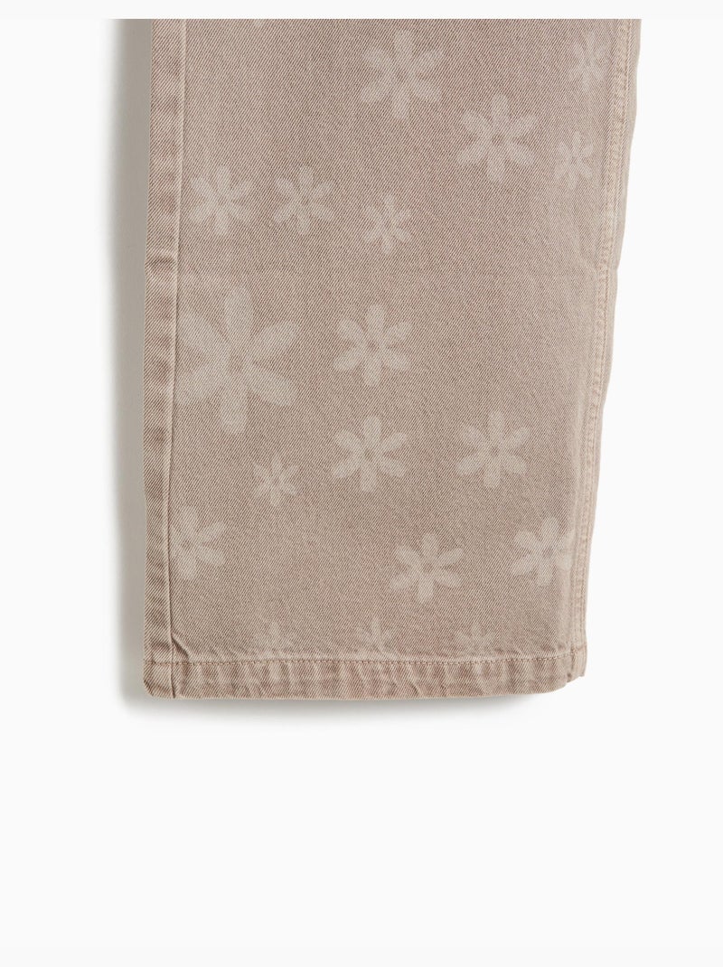 Vaqueros de pierna ancha – flores, mo fashion Gris - Kiabi