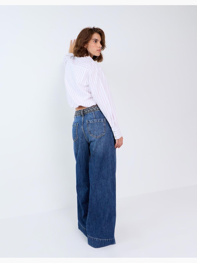 Vaqueros de pierna ancha, mo fashion Azul - Kiabi