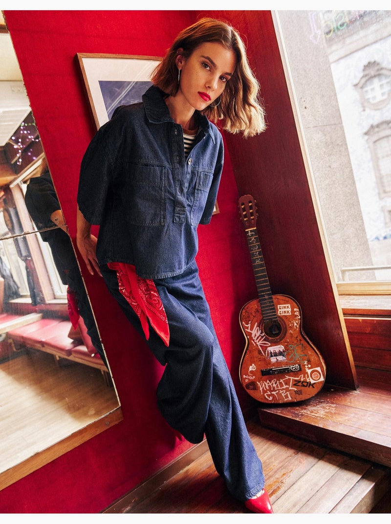 Vaqueros de pierna ancha, mo fashion Azul - Kiabi