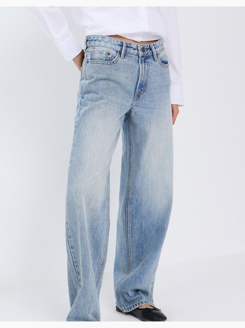 Vaqueros de pierna ancha, mo fashion Azul - Kiabi