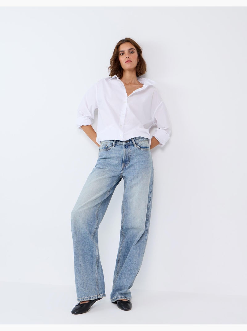 Vaqueros de pierna ancha, mo fashion Azul - Kiabi