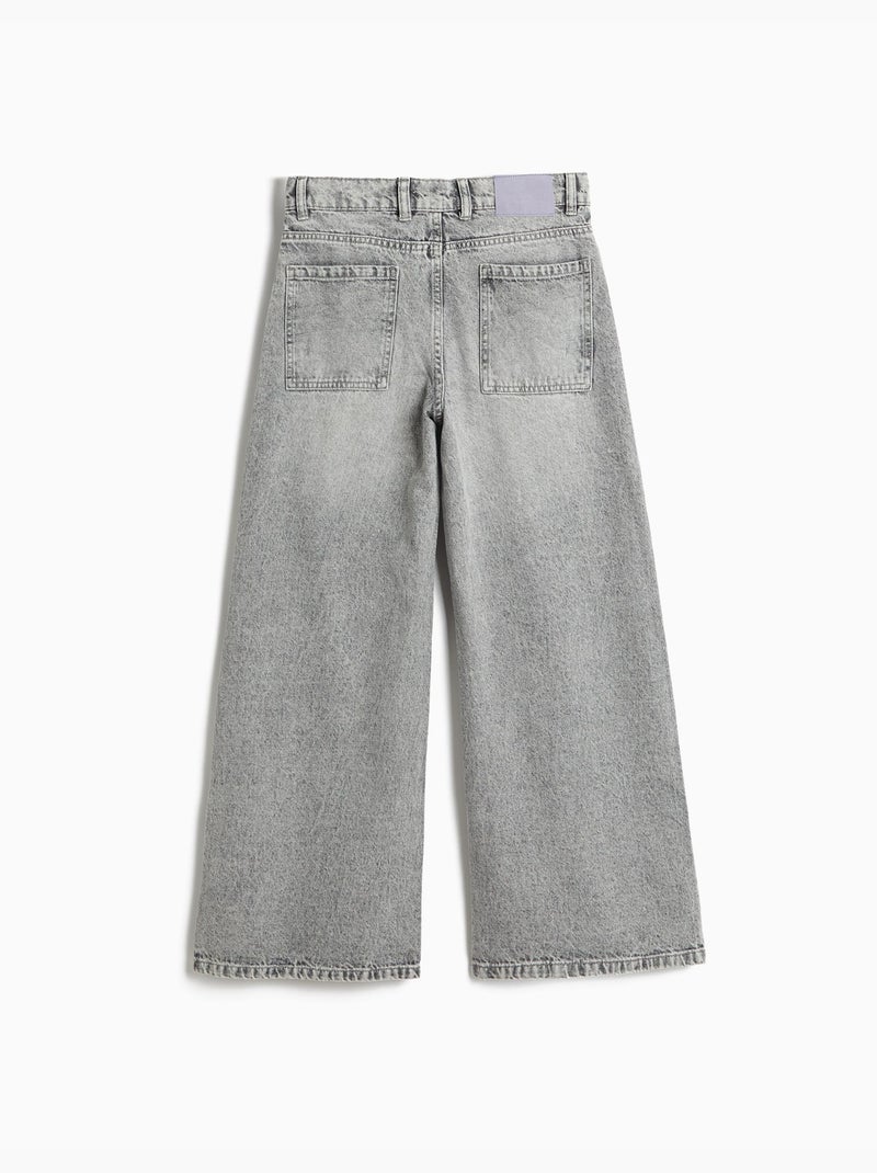 Vaqueros de pierna ancha, mo fashion Gris - Kiabi