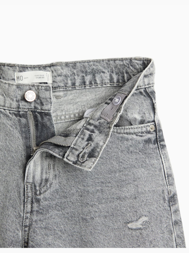 Vaqueros de pierna ancha, mo fashion Gris - Kiabi
