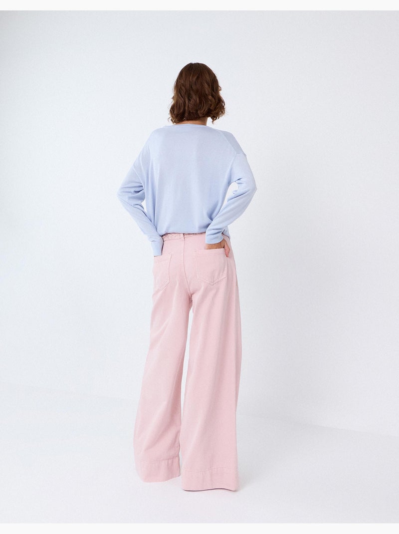 Vaqueros de pierna ancha, mo fashion Rosa - Kiabi