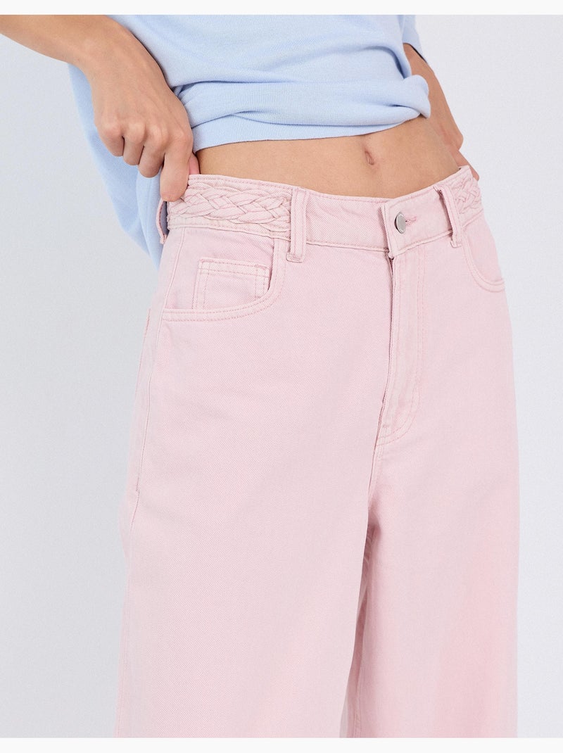 Vaqueros de pierna ancha, mo fashion Rosa - Kiabi