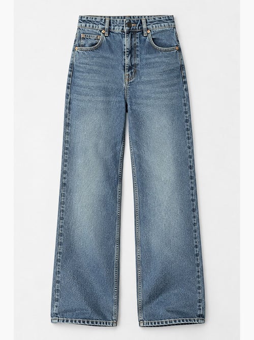 Vaqueros de pierna ancha recta en denim hiccup - Kiabi Vaqueros de pierna ancha recta en denim hiccup - Kiabi
