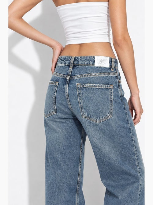 Vaqueros de pierna ancha recta en denim hiccup - Kiabi Vaqueros de pierna ancha recta en denim hiccup - Kiabi