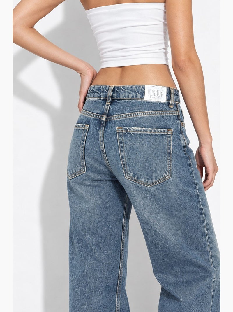 Vaqueros de pierna ancha recta en denim hiccup Azul zafiro - Kiabi