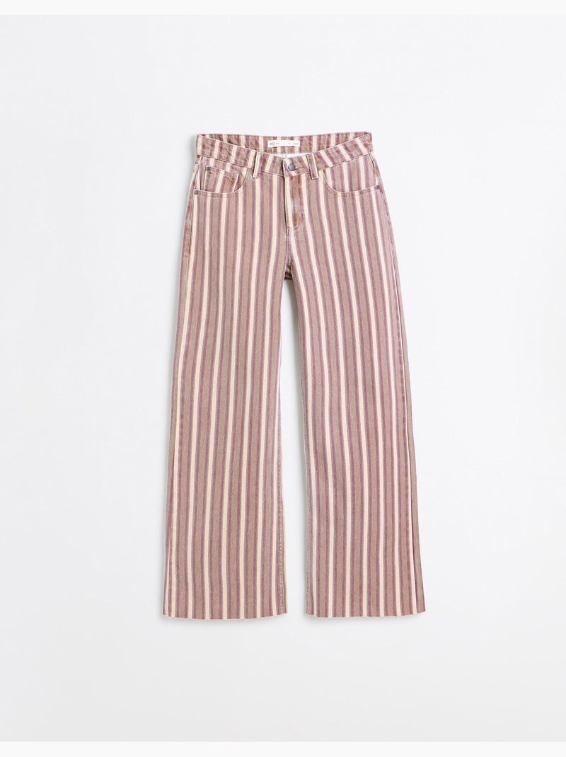 Vaqueros de rayas de pierna ancha, mo fashion Rosa - Kiabi