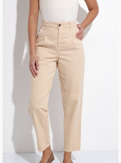 Vaqueros de talle alto y corte zanahoria, elásticos. - Afibel - Kiabi