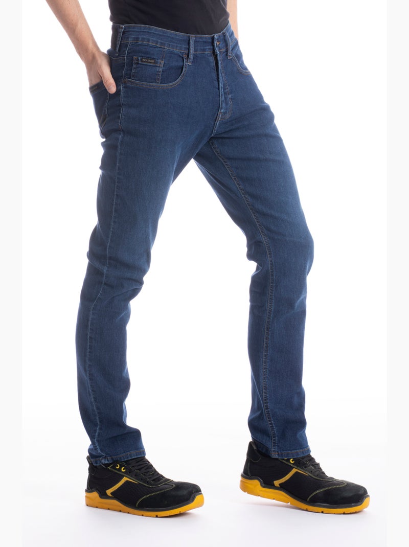 Vaqueros de trabajo rectos y elásticos Fiberflex® WORKL Azul - Kiabi