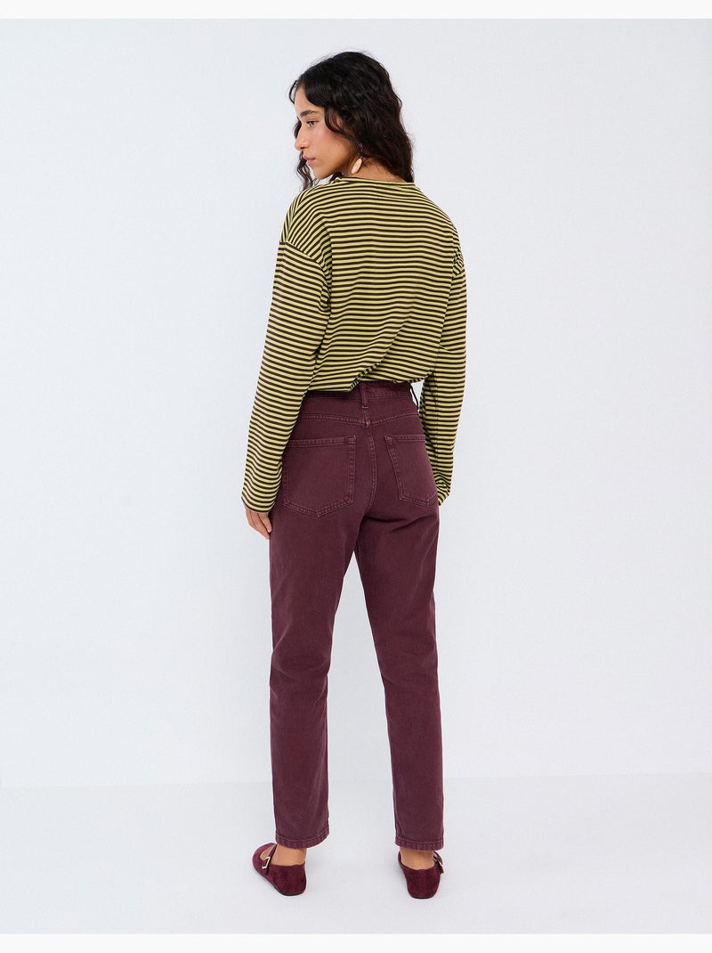 Vaqueros mom fit, mo fashion Marrón - Kiabi